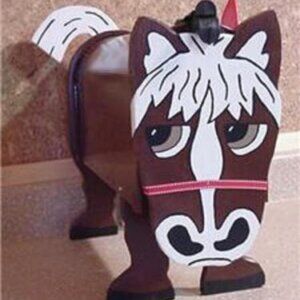 NEW Brown Horse Mailbox Wooden Postal Mail Box